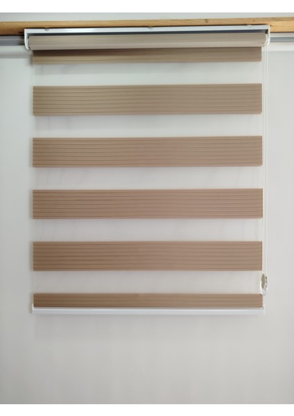 Geniş Pileli Kahverengi Zebra Perde - Ev Ofis Perdesi fiyatları