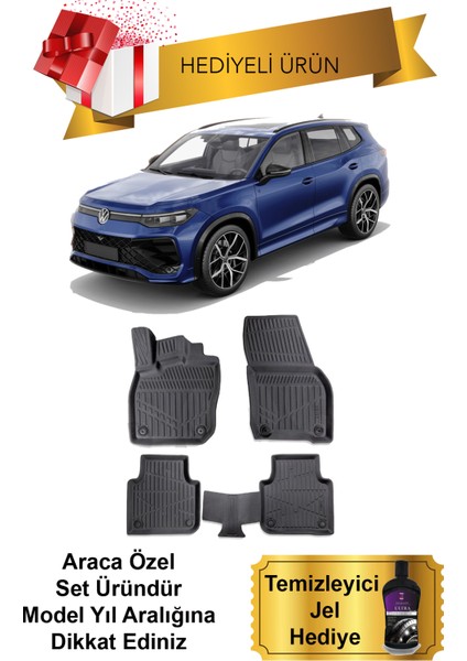 Volkswagen Tayron 2024 Sonrası Araca Özel 3D Havuzlu Paspas (Temizleyici Jel Hediyeli)
