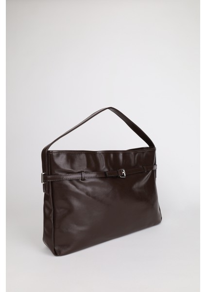 Kadın Deri Kemer Detaylı Fermuar Kapamalı El ve Omuz Çantası Sona fiyatları