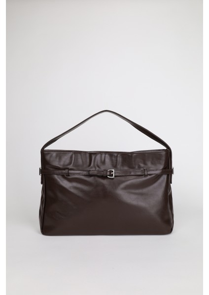 Kadın Deri Kemer Detaylı Fermuar Kapamalı El ve Omuz Çantası Sona modelleri