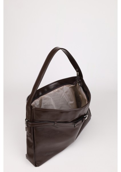 Kadın Deri Kemer Detaylı Fermuar Kapamalı El ve Omuz Çantası Sona fırsatları