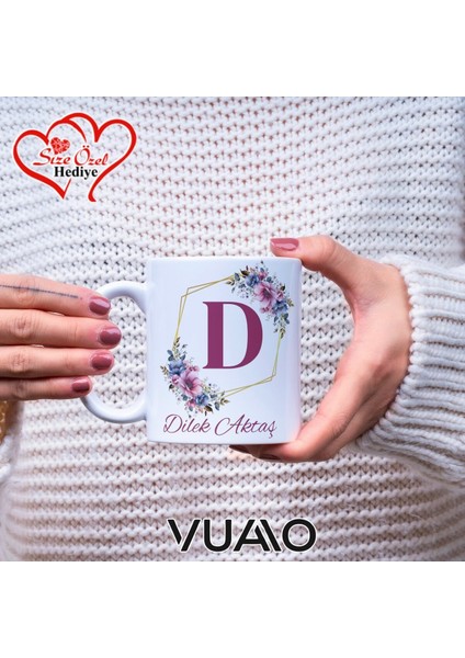 Kişiye Özel Isimli ve Harfli Kupa ve Mouse Pad Seti,kaymaz Taban - Baskılı Mousepad fırsatları