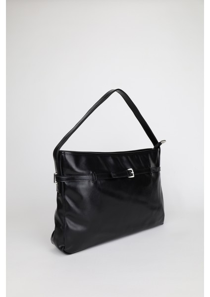 Kadın Deri Kemer Detaylı Fermuar Kapamalı El ve Omuz Çantası Sona fiyatları