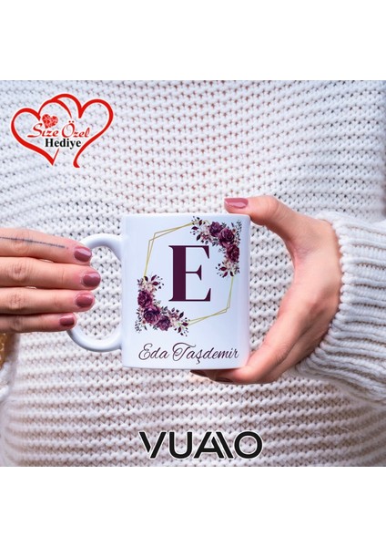 Kişiye Özel Isimli ve Harfli Kupa ve Mouse Pad Seti,kaymaz Taban - Baskılı Mousepad fırsatları