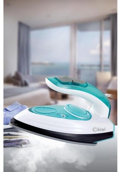 Portatif Buharlı Seyahat Ütüsü, Dikey ve Kırışık Giderici, Mavi