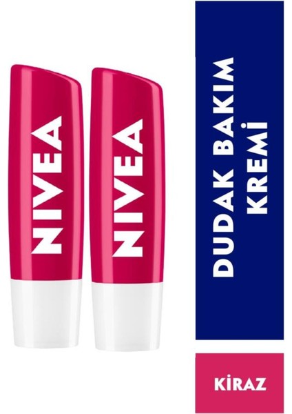 Kiraz Dudak Bakım Kremi 4,8g x 2 Avantajlı Paket