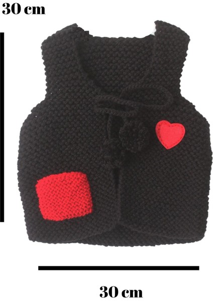 Kalpli Mini Cepli El Örgüsü Bebek Yeleği Siyah fiyatları