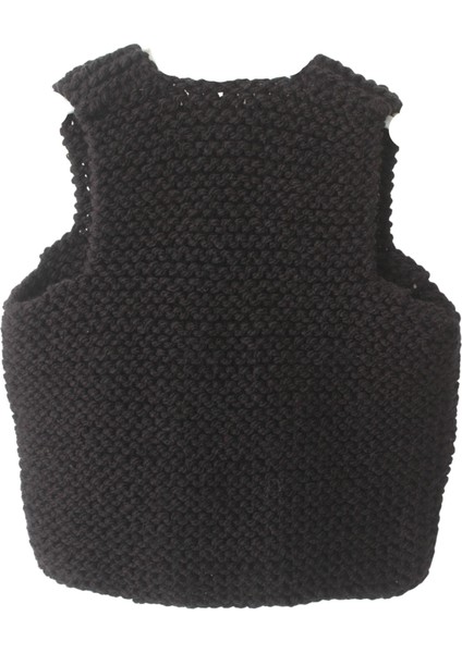 Kalpli Mini Cepli El Örgüsü Bebek Yeleği Siyah fırsatları