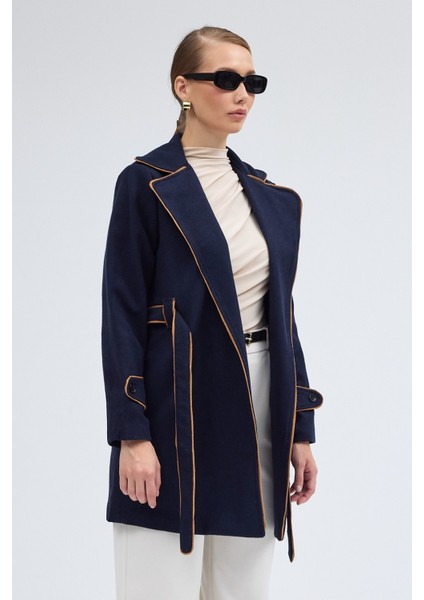 Kaban ve Kemer Kaşe Kadın Şık Yaka modelleri