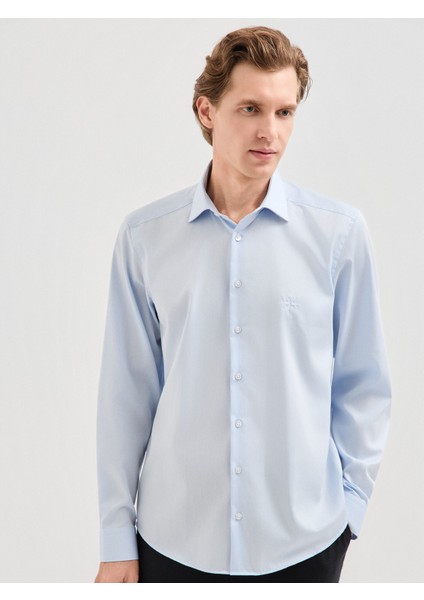 Erkek Modern Fıt Gömlek-Açık Mavi indirimleri