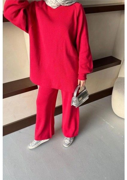 Tesettür Üç Iplik Eşofman Takımı - Sweatshirt ve Geniş Paça Pantolon, Normal ve Büyük Beden fiyatları