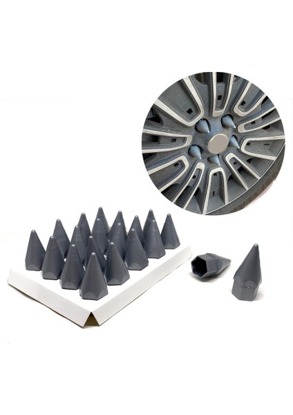 Sivri Mermi Bijon Kapağı Sökme Aparatlı 20 Li Set 17 Mm-19 mm Gri