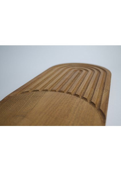 Dekoratif Ahşap Sunum Tabağı - Masif Gürgen - Modern Tasarım Aksesuarı