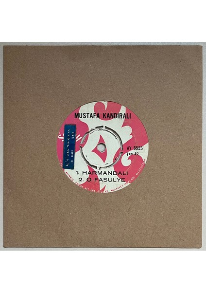 Mustafa Kandıralı 45 Lik Plak (Harmandalı - O Fasulye - Bahriye Çiftetellisi - Konyalı)