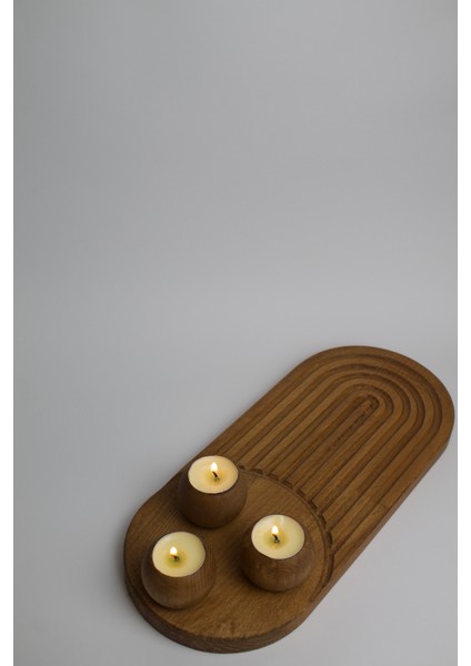 Dekoratif Ahşap Sunum Tabağı - Masif Gürgen - Modern Tasarım Aksesuarı