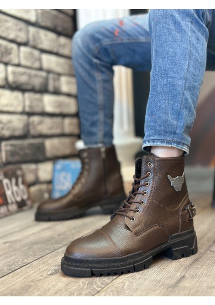 ET0080 Kartal Fermuarlı Tokalı Kahverengi Erkek Klasik Spor Klasik Yarım Bilek Bot fiyatları