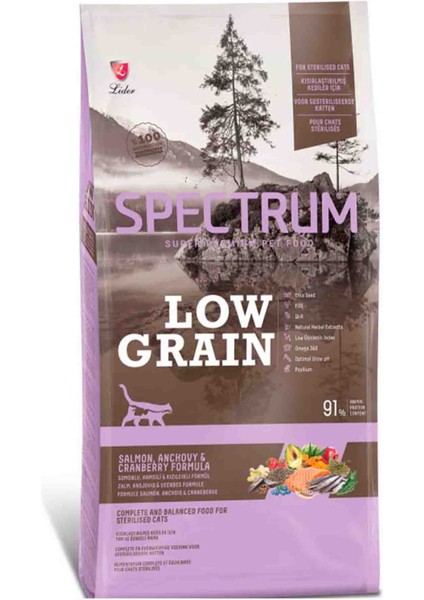 Elit Spectrum Düşük Tahıllı Somonlu Hamsili ve Yaban Mersinli Kısırlaştırılmış Kedi Maması 12+1kg