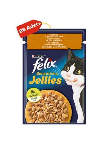 Elit Felix Sensations Tavuklu ve Havuçlu Yetişkin Kedi Konservesi 26X85GR 26LI fiyatları