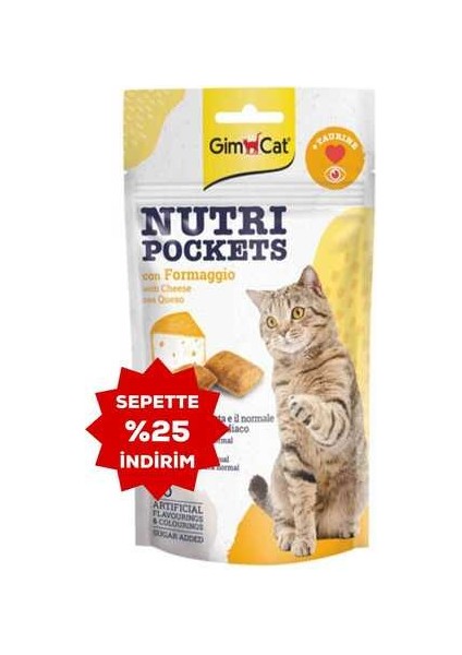 Elit Gimcat Nutripockets Kedi Ödül Peynir Taurin 60GR