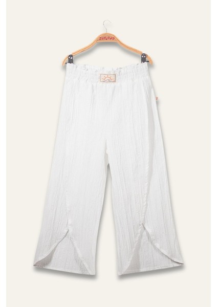 Kız Çocuk Bol Pantolon - Beyaz