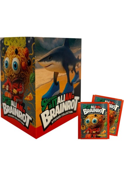 Lisanslı Panini Italian Brainrot Sticker Tung Tung Sahur 1 Kutu (50 PAKET=250 Çıkartma)