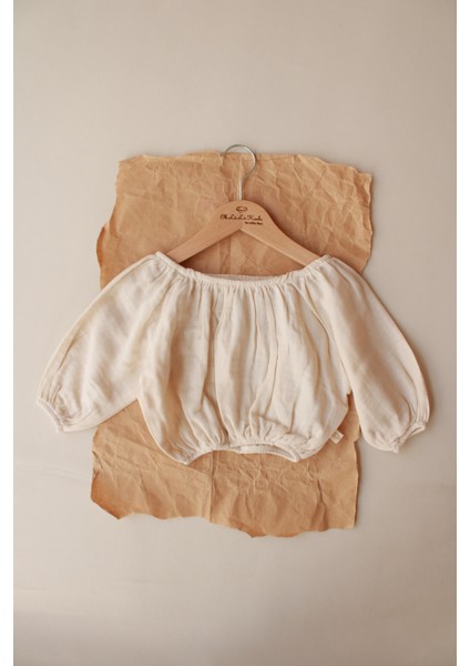 Bej Düşük Omuz Müslin Kız Bluz fiyatları