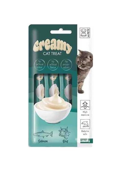 Elit Creamy Somon Balıklı Biftekli Kedi Ödülü 4X15GR