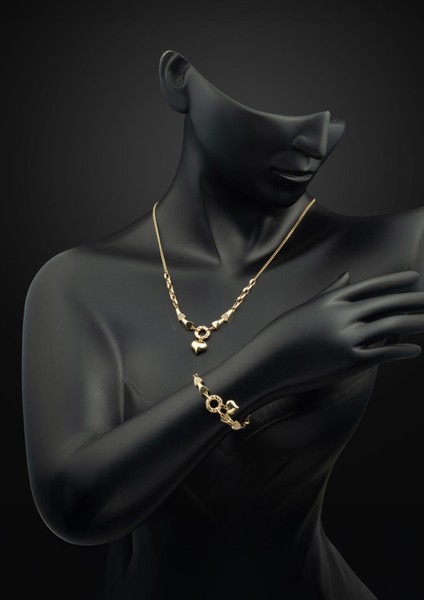 Zincirli Kalp Ikili Set 14 Ayar Altın fırsatları