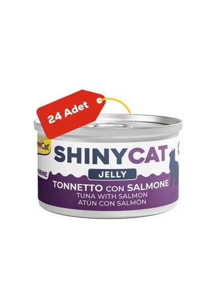 Elit Gimcat Shinycat Jelly Somon ve Ton Balıklı Kedi Konservesi 70GR 24LÜ fiyatları