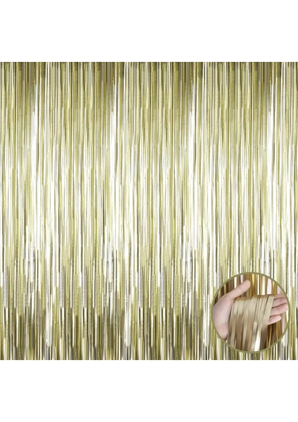 Bfs Mat Altın Püsküllü Kapı Perdesi - Parti, Bekarlığa Veda, Doğum Günü 1x2 M