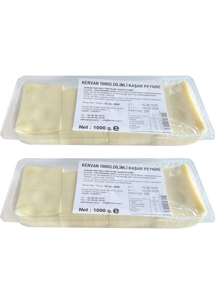 Dilimli Kaşar Peyniri 1000 gr x 2 Adet