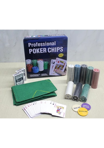 Bfs Metal Kutulu 400 Chip ve 2 Adet Iskambil Kağit Setine Sahip Poker Oyunu ALK3538
