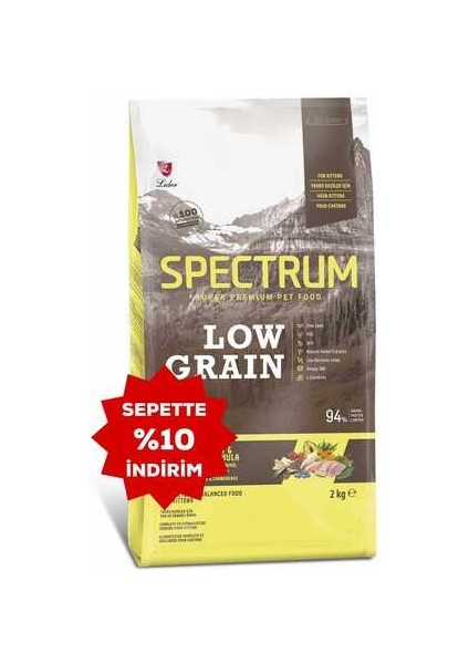 Elit Spectrum Düşük Tahıllı Tavuklu Hindili ve Kızılcıklı Yavru Kedi Maması 2kg