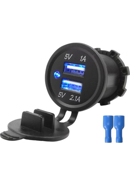 Powermaster IC-266C 28 mm Pano Tipi USB 8-32 Volt Giriş 5V 2.1 Amper Çıkış Araç Oto Çakmaklık Tipi USB Şarj Soketi