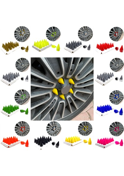 Sivri Mermi Bijon Kapağı Sökme Aparatlı 20 Li Set 17 Mm-19 mm Altın