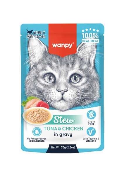 Elit Wanpy Stew Sos Içinde Ton Balıklı ve Tavuklu Yetişkin Kedi Konservesi 70 gr
