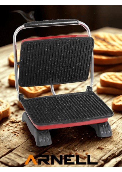 Granit Yüzeyli 1800 W Sağlıklı ve Yapışmaz Tost Makinesi, Pratik Kullanım Sağlar