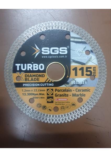Turbo Elmas Testere Sulu ve Kuru Kesim Porselen,seramik,granit,mermer