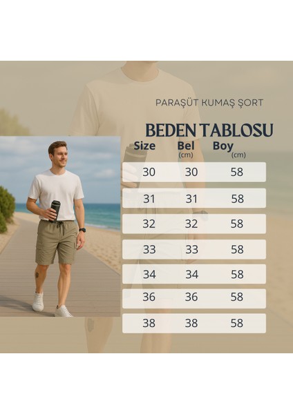 Küf Yeşili Kargo Cepli Paraşüt Kumaş Erkek Şort indirimleri