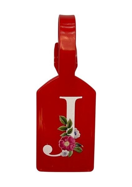 J Harf Kırmızı Bavul Etiketi,valiz Etiketi,kartlık,isimlik,bagaj Etiketi