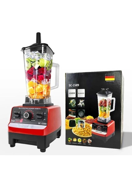 Kırmızı Renkli Çok Fonksiyonlu Çift Kademeli Blender