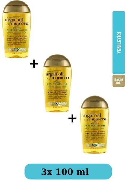 Organix Argan Oil Of Morocco Saç Bakım Yağı 100 ml 3 Adet