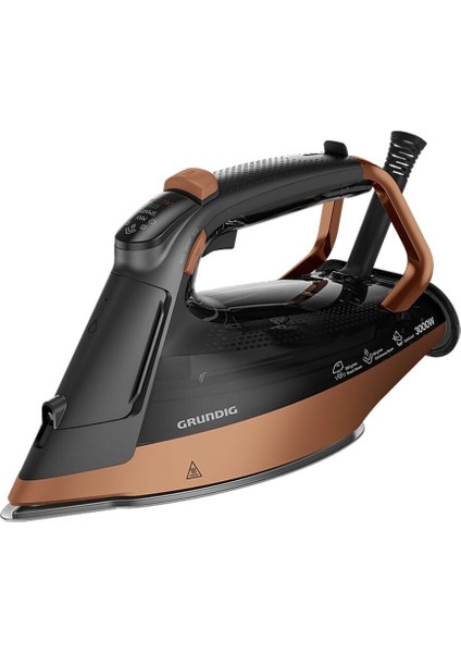 Kahverengi Buharlı Ütü, 2400W Seramik Taban, Güçlü ve Kolay Kullanım