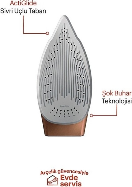 Kahverengi Buharlı Ütü, 2400W Seramik Taban, Güçlü ve Kolay Kullanım indirimleri