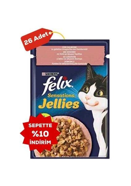 Elit Felix Sensations Somonlu ve Karidesli Kedi Konservesi 26X85GR 26LI