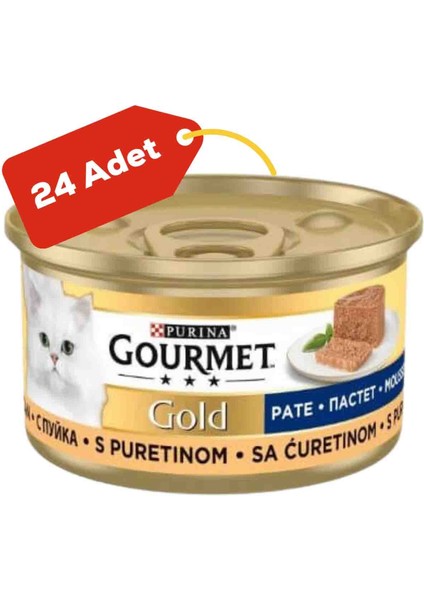 Elit Gourmet Gold Kıyılmış Hindi Etli Yetişkin Kedi Konservesi 24X85GR 24LÜ