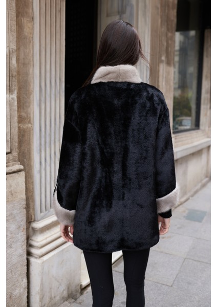 Arvena Hakiki Kürk Uzun Kaban Siyah fırsatları