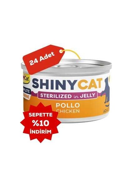 Elit Gimcat Shinycat Jelly Tavuklu Kısırlaştırılmış Kedi Konservesi 70GR 24LÜ