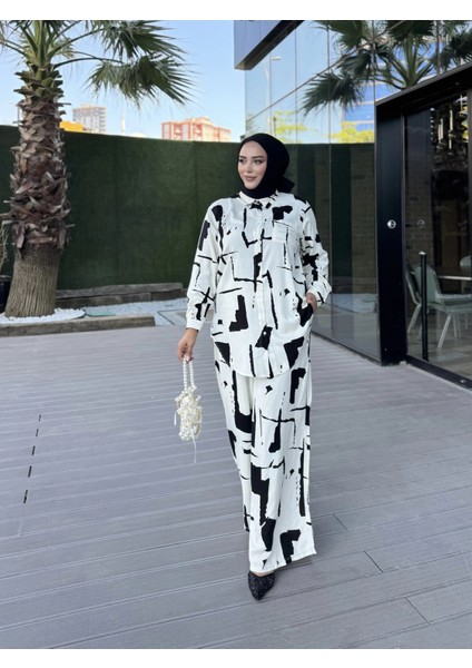Beyaz Renk Desenli Ikili Takım modelleri