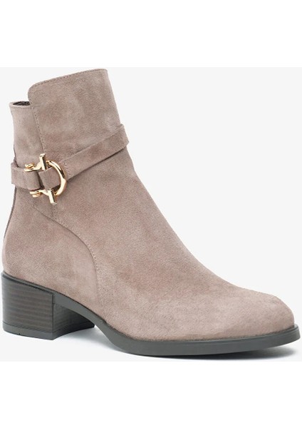 Vizon Süet Hakiki Deri Kalın Topuklu Şık Günlük 59301 Kadın Botu fiyatları